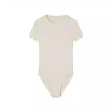 从轻 短袖纯色圆领简约连体衣 女款