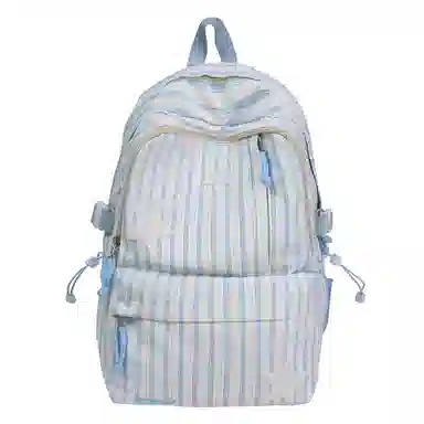 帕克熊 竖纹小星星开心日常上课背包愉快舒适大容量小清新学院风 尼龙 双肩包 常规 女款 多色