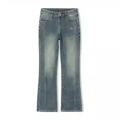 CHUAN QI BAO LUO Gradient Loose Straight Cargo Jeans