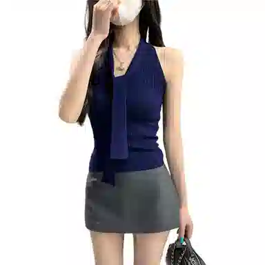 缪斯的诱惑 背心露背高级感无袖挂脖吊带 女款