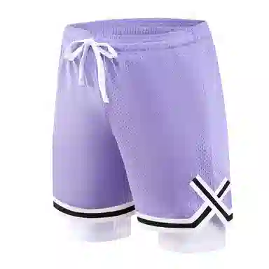 特色玫瑰蛇纹拼花透气速干凉感宽松篮球训练五分假两件裤运动短裤 男女同款