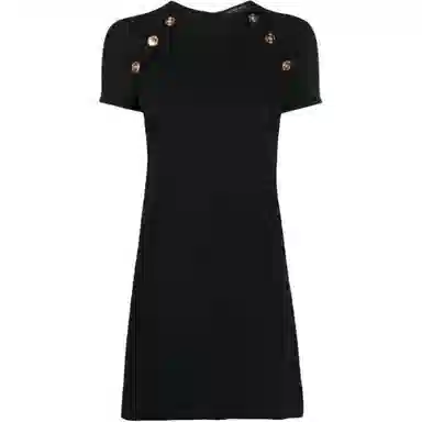 Versace Medusa Button Knit Dress Black
