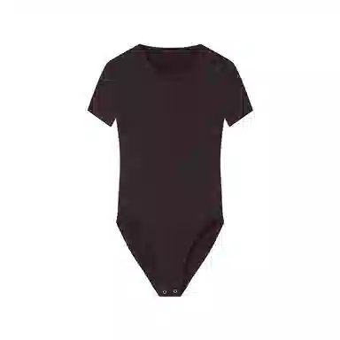 从轻 短袖纯色圆领简约连体衣 女款