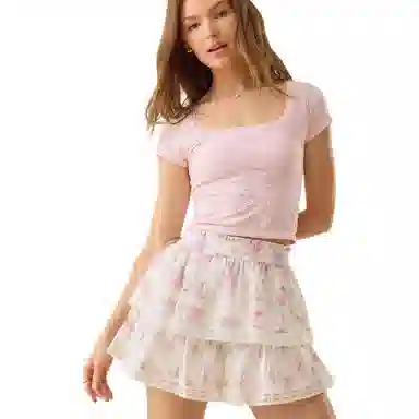 ALTAR'D STATE Raleigh Floral Layered Lace Shorts