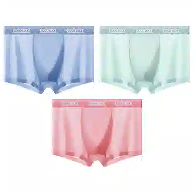 贴身领域 冰丝四角裤抗菌纯色简约中腰内裤 男款