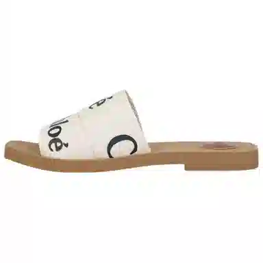 Chloe Logo Equestrian Slides White