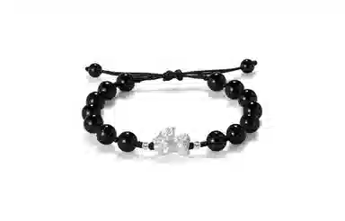 百利金 招财貔貅宝宝 平安纳福顺遂如意国潮复古新中式简约精致气质百搭小众设计可调节转运珠手饰#好运 黑曜石 手链 男女同款情侣款