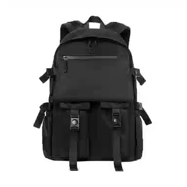 老人头 商务旅行大容量休闲简约时尚潮流背包 织物 双肩包 男款 黑色