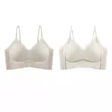 欧迪芬 裸感无痕冰丝轻薄透气亲肤柔软反支撑条纹小波点软上托聚拢防下垂收副乳夏季冰凉感文胸 女款