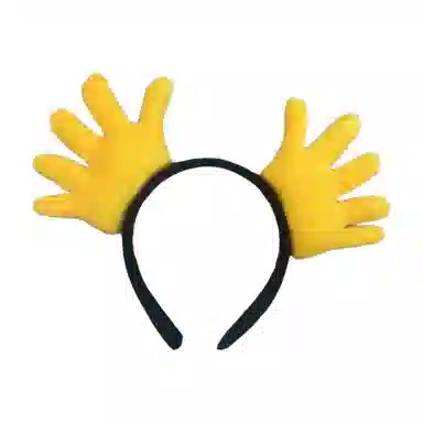 欧洛伊 搞怪大拇指胜利比心手势毛绒布艺搞笑头饰 聚会装饰头箍