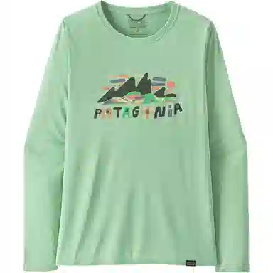 patagonia Women's Long-Sleeved Capilene Cool Daily Graphic Shirt C1logo T
