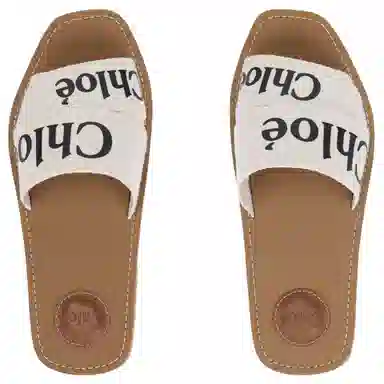 Chloe Logo Equestrian Slides White