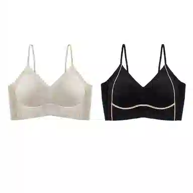 欧迪芬 裸感无痕冰丝轻薄透气亲肤柔软反支撑条纹小波点软上托聚拢防下垂收副乳夏季冰凉感文胸 女款