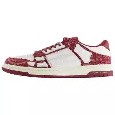 AMIRI Skel-Top Low White Red