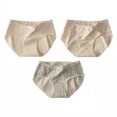 二三二三 透气吸汗防夹臀不卡档短裤亲肤柔软抑菌舒适中腰大码格子碎花高弹潮流简约时尚百搭清新甜美少女内裤 女款