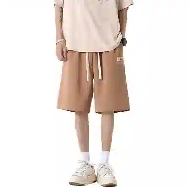 羽浅 夏季透气时尚印花五分裤篮球运动中裤潮流百搭宽松直筒休闲短裤 男款