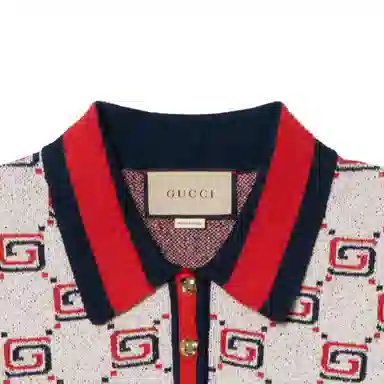 Gucci SS23 Logo Jacquard Polo Red