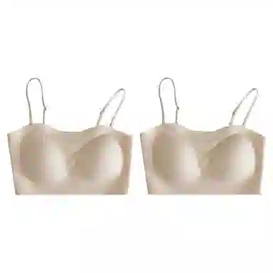 欧迪芬 欧迪芬 裸感无痕冰丝轻薄透气亲肤柔软软支撑上托聚拢防下垂收副乳夏季冰凉感两件装文胸 女款