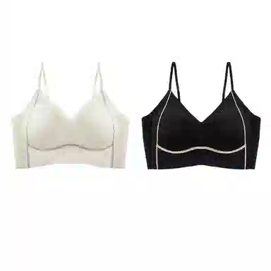 欧迪芬 裸感无痕冰丝轻薄透气亲肤柔软反支撑条纹小波点软上托聚拢防下垂收副乳夏季冰凉感文胸 女款