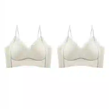 欧迪芬 裸感无痕冰丝轻薄透气亲肤柔软反支撑条纹小波点软上托聚拢防下垂收副乳夏季冰凉感文胸 女款