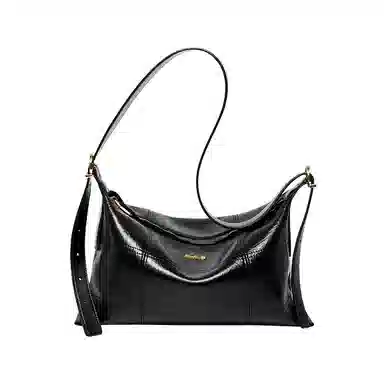 纳兰杜 时尚休闲通勤托特包百搭包包女 牛皮 斜挎包单肩包 大号 女款 咖色/子夜黑