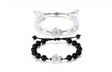 百利金 招财貔貅宝宝 平安纳福顺遂如意国潮复古新中式简约精致气质百搭小众设计可调节转运珠手饰#好运 黑曜石 手链 男女同款情侣款