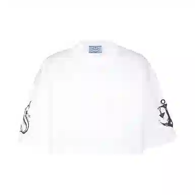 Prada SS22 Printed Knit T-Shirt White