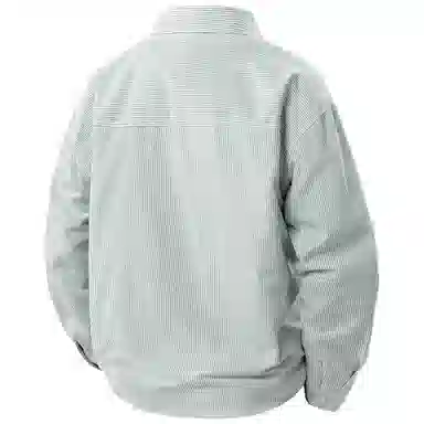 王者荣耀 经典翻领条纹长袖小众休闲简约设计字母印花美式街头复古潮流时尚通勤日常百搭宽松舒适慵懒氛围感无性别主义学院风衬衫 男女同款