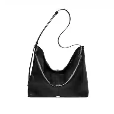 纳兰杜 通勤百搭时尚复古简约休闲实用 头层牛皮拼合成革 托特包单肩包购物袋 大号 女款 子夜黑/咖啡色