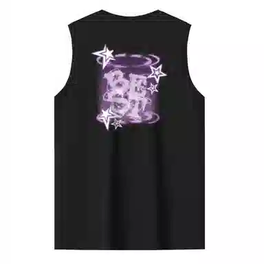 棉基因 宽松圆领纯棉外穿打底衫篮球运动发光星星魔法凉感速干登山攀岩小众高级感无袖坎肩背心 男女同款