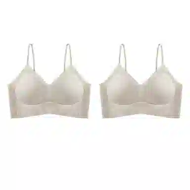 欧迪芬 裸感无痕冰丝轻薄透气亲肤柔软反支撑条纹小波点软上托聚拢防下垂收副乳夏季冰凉感文胸 女款