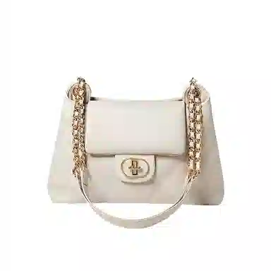 纳兰杜 包包高级感百搭款时尚潮流大容量秋冬女生真皮小香风菱格 牛皮 女包 链条包斜挎包单肩包 大号 女款 黑色/米白色