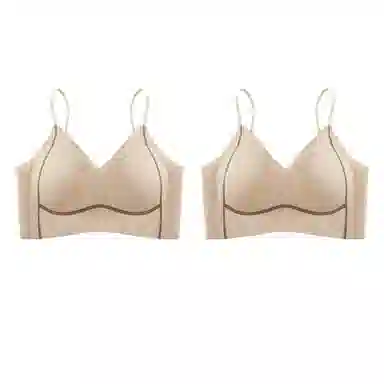 欧迪芬 裸感无痕冰丝轻薄透气亲肤柔软反支撑条纹小波点软上托聚拢防下垂收副乳夏季冰凉感文胸 女款