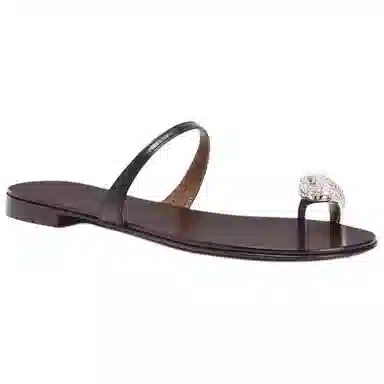 Giuseppe Zanotti 30th Anniversary Black Flip Flops