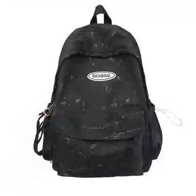 泰格奴 小清新休闲高颜值精美潮版韩版背包初高中生大学生上课百搭书包 尼龙 双肩包 男女同款情侣款 米白色/黑色/黄色/蓝色