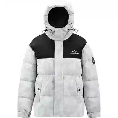 鸭鸭 户外系列 时尚韩版潮流短款连帽冬季外套防寒保暖休闲迷彩羽绒服 女款