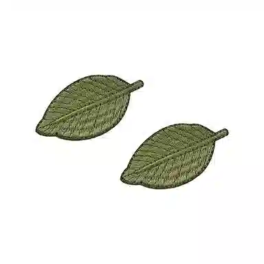 蒙妮 小清新森系刺绣树叶侧边夹 布艺 发夹 男女同款情侣款