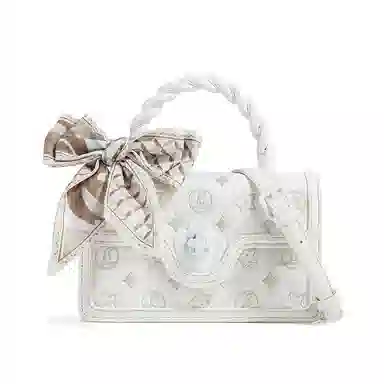 MACKJANICE Embroidered Crossbody Bag White