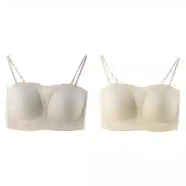 欧迪芬 裸感无痕冰丝轻薄透气软支撑上托聚拢防下垂收副乳夏季冰凉感细肩带两件装文胸 女款