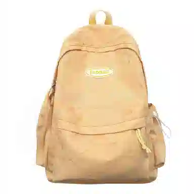 泰格奴 小清新休闲高颜值精美潮版韩版背包初高中生大学生上课百搭书包 尼龙 双肩包 男女同款情侣款 米白色/黑色/黄色/蓝色