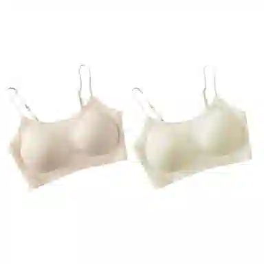 欧迪芬 欧迪芬 裸感无痕冰丝轻薄透气亲肤柔软细肩带软支撑上托聚拢防下垂收副乳夏季冰凉感两件装文胸 女款