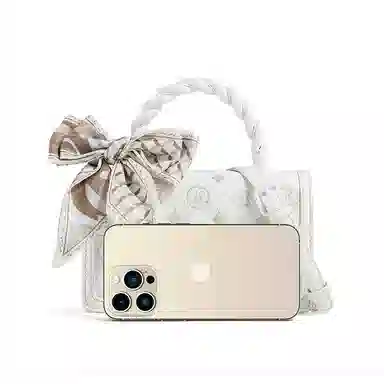 MACKJANICE Embroidered Crossbody Bag White