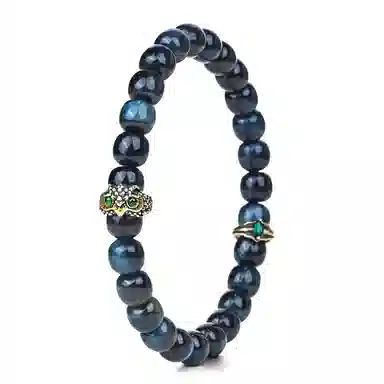 钰澜文玩 【梵高·猫头鹰】老型#好运 虎眼石 手串 男女同款情侣款