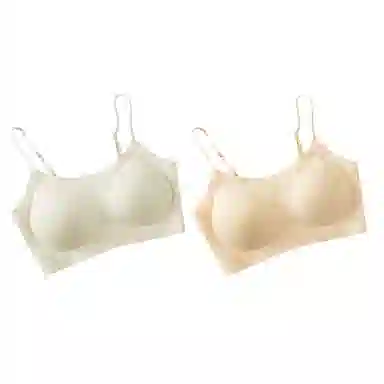 欧迪芬 欧迪芬 裸感无痕冰丝轻薄透气亲肤柔软细肩带软支撑上托聚拢防下垂收副乳夏季冰凉感两件装文胸 女款