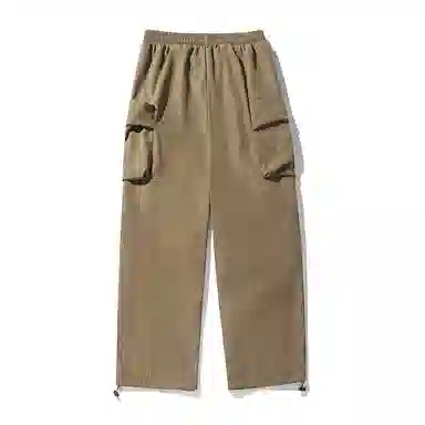 顶峰保罗 美式潮牌凉感舒适工装直筒长裤子薄款宽松小众百搭抽绳束脚设计感高街阔腿休闲裤 男女同款