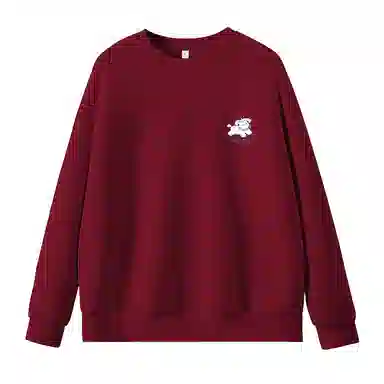 棉致 皇冠小狗狗简约柔软百搭通勤舒适弹力学院风多巴胺宽松落肩圆领长袖卫衣 女款