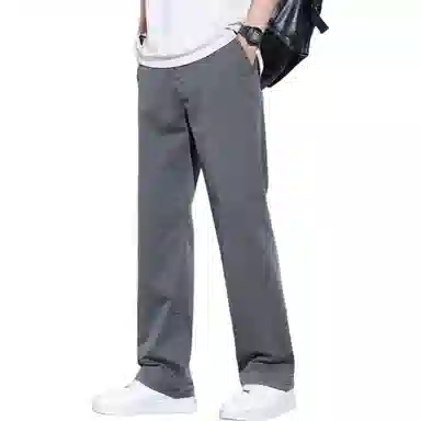 瑞梵帝斯 莱赛尔天丝裤子男生夏季薄款凉感透气纯色简约宽松直筒长裤美式潮牌高街风拉链多口袋设计青少年时尚潮流帅气休闲裤 男款