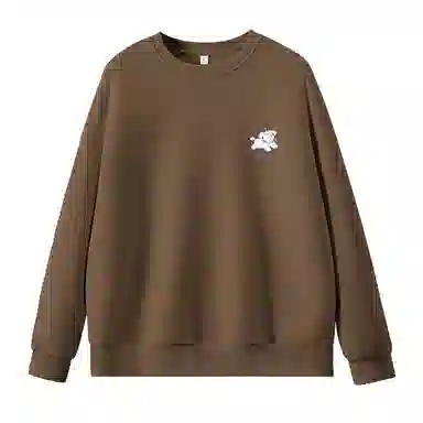 棉致 皇冠小狗狗简约柔软百搭通勤舒适弹力学院风多巴胺宽松落肩圆领长袖卫衣 女款