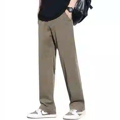瑞梵帝斯 莱赛尔天丝裤子男生夏季薄款凉感透气纯色简约宽松直筒长裤美式潮牌高街风拉链多口袋设计青少年时尚潮流帅气休闲裤 男款
