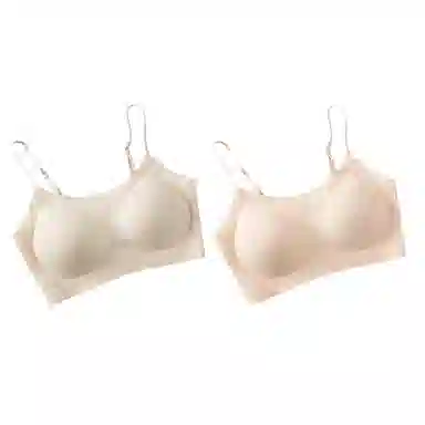 欧迪芬 欧迪芬 裸感无痕冰丝轻薄透气亲肤柔软细肩带软支撑上托聚拢防下垂收副乳夏季冰凉感两件装文胸 女款